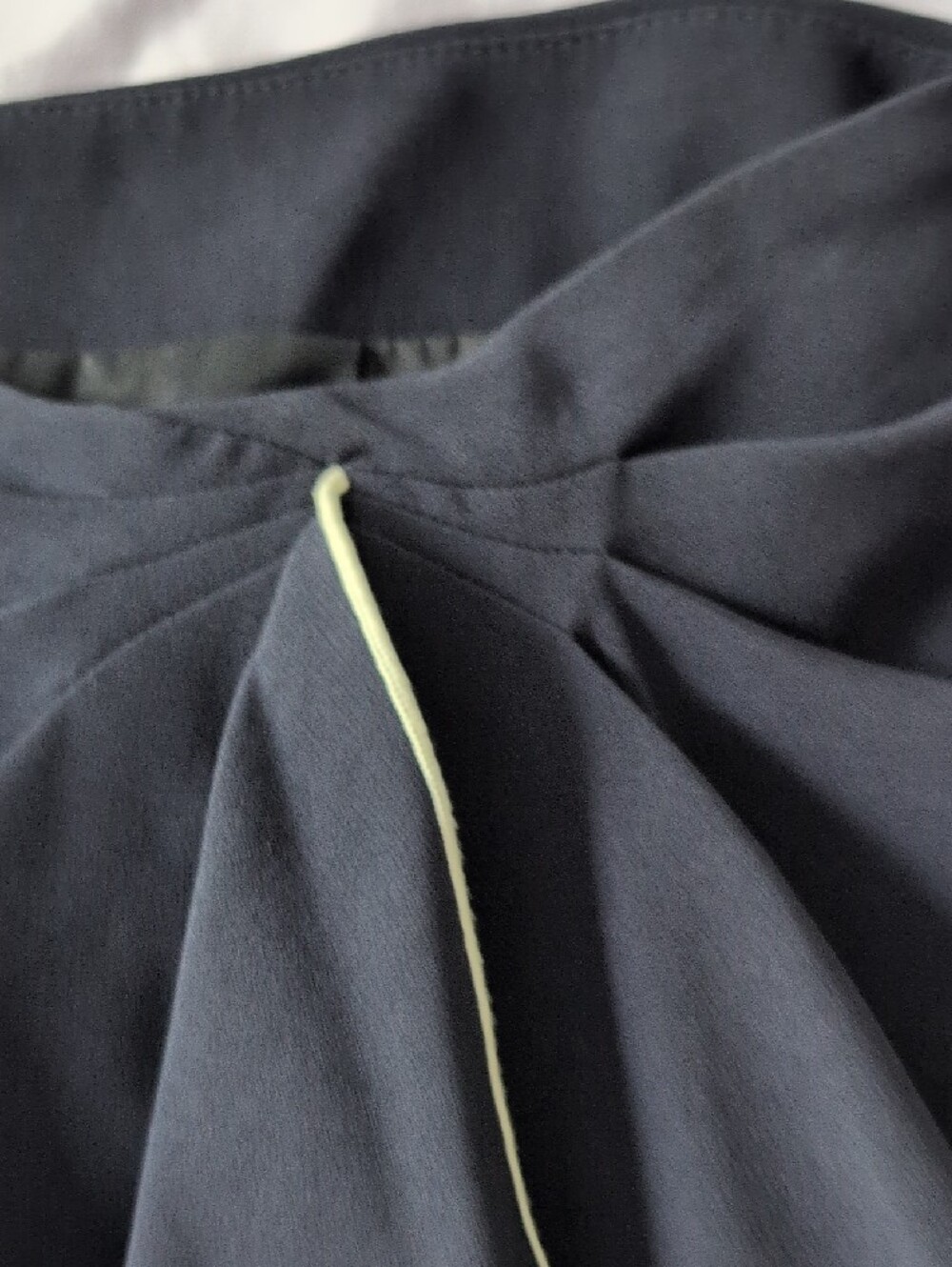 cinq a sept Black Pencil Skirt with White Trim Ruffle - Picture 3 of 5